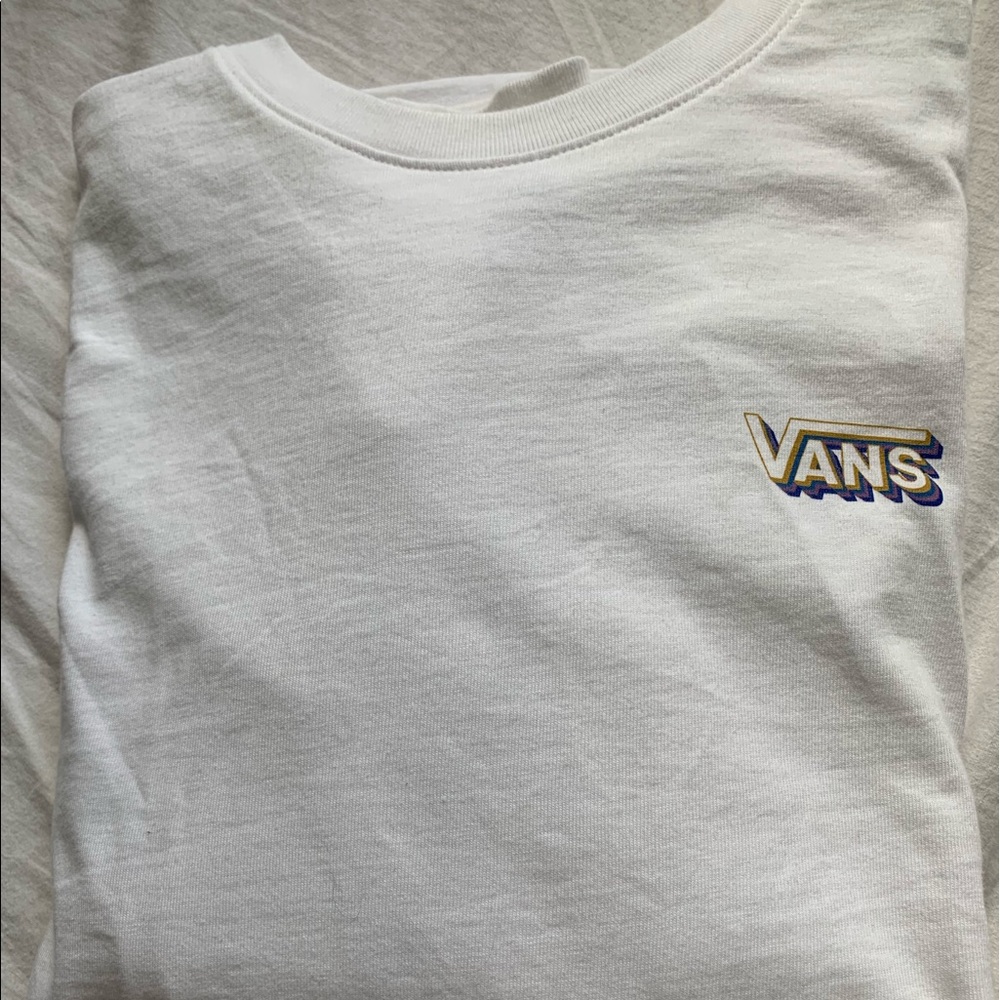 White VANS checkered long sleeve